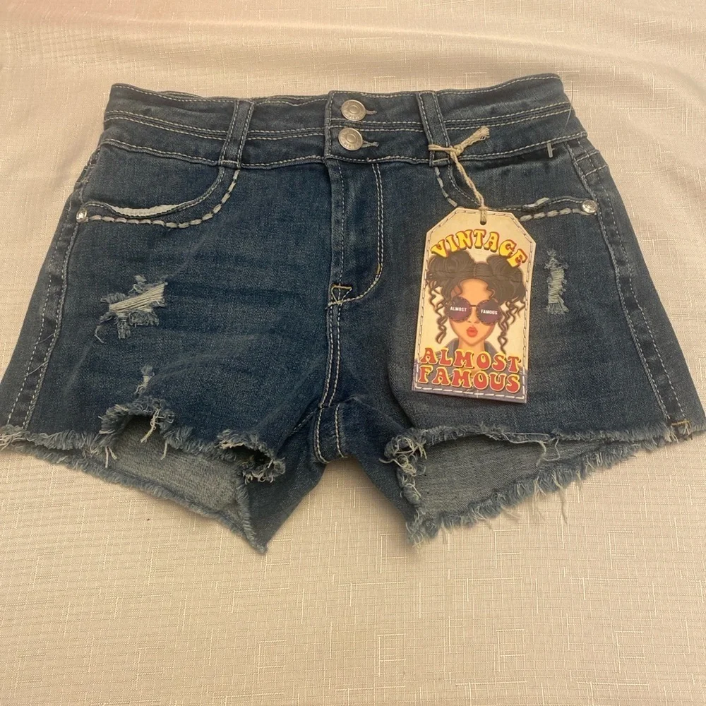 Almost Famous Blue Distressed Cut-Off Jean Shorts